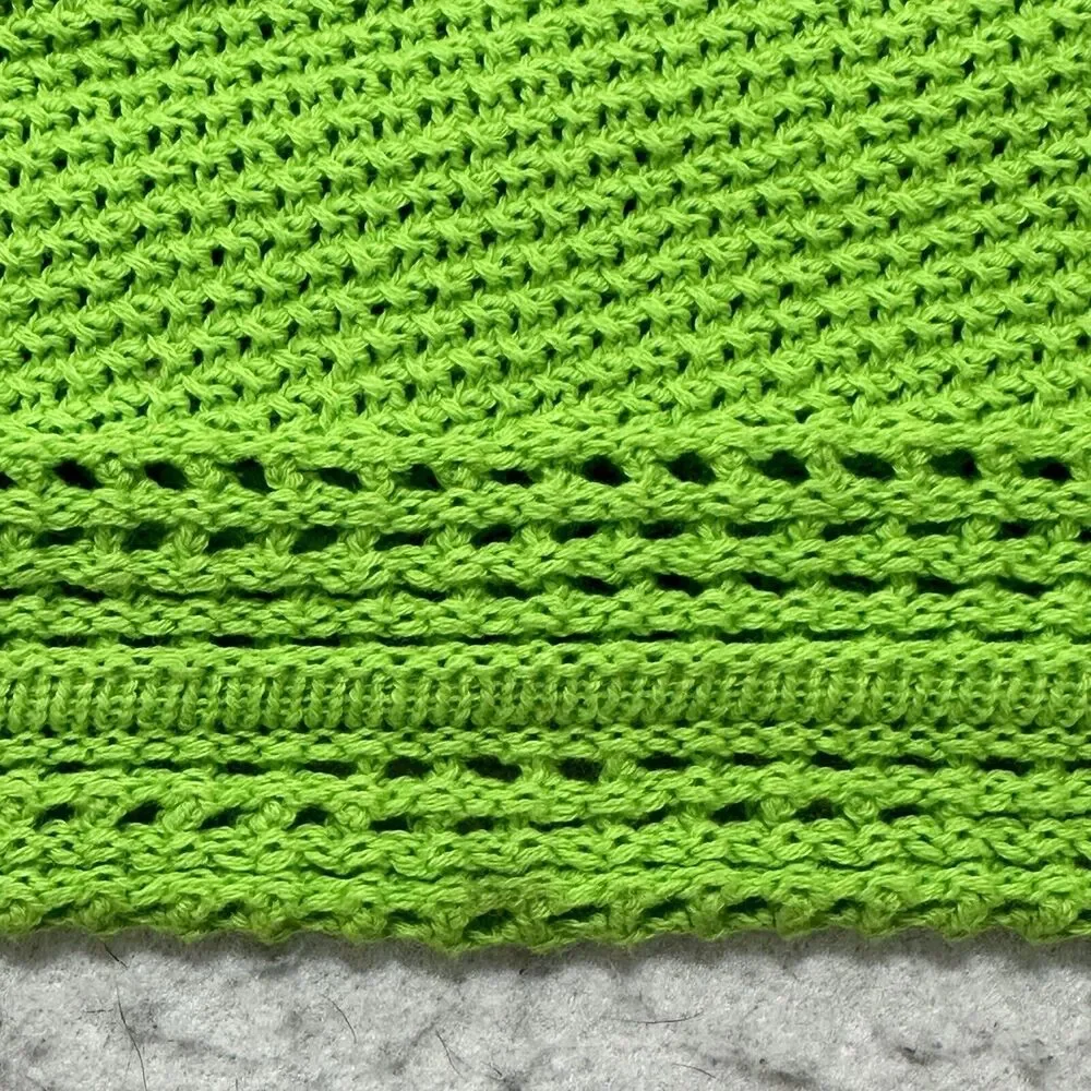 Forever 21 Women's Medium Sleeveless Cropped Tank Top Knit Lime Green Cotton - Picture 4 of 12